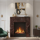 Modern Marble fireplace surround in Rosso Levanto - Image 2