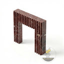 Modern Marble fireplace surround | Red fluted design | 51" Height | Rosso Levanto