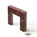 Modern Marble fireplace surround | Red fluted design | 51" Height | Rosso Levanto