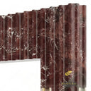 Modern Marble fireplace surround | Red fluted design | 51" Height | Rosso Levanto