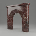 Marble fireplace surround simple style | Bold arched design | 55" Width | Rosso Levanto