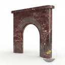 Marble fireplace surround simple style | Bold arched design | 55" Width | Rosso Levanto