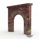 Marble fireplace surround simple style | Bold arched design | 55" Width | Rosso Levanto