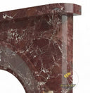 Marble fireplace surround simple style | Bold arched design | 55" Width | Rosso Levanto
