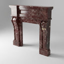 Marble fireplace mantel in Rosso Levanto - Image 1