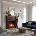 Marble fireplace mantel in Rosso Levanto - Image 2