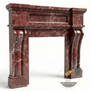 Marble fireplace mantel in Rosso Levanto - Image 3