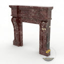 Marble fireplace mantel in Rosso Levanto - Image 4