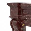 Marble fireplace mantel | curved scrolled jambs | 55 Inch Width | Rosso Levanto