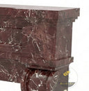 Marble fireplace mantel | curved scrolled jambs | 55 Inch Width | Rosso Levanto