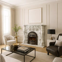 Large White Marble Arabescato Fireplace