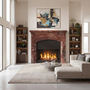 Marble fire surround in Rosso Levanto - Image 2
