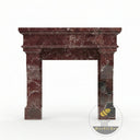 Marble mantel | Classical stepped molding | 61 Inch Width | Rosso Levanto
