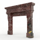 Marble mantel | Classical stepped molding | 61 Inch Width | Rosso Levanto