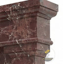 Marble mantel | Classical stepped molding | 61 Inch Width | Rosso Levanto