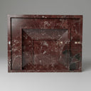 Marble fireplace | Stepped rectangular frame | 51 Inch Width | Rosso Levanto