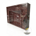 Marble fireplace | Stepped rectangular frame | 51 Inch Width | Rosso Levanto