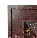 Marble fireplace | Stepped rectangular frame | 51 Inch Width | Rosso Levanto