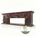 Dark Red Marble fireplace surround | Stepped geometric Art Deco design | Width: 66.9 inches | Rosso Levanto