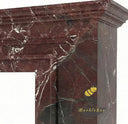Dark Red Marble fireplace surround | Stepped geometric Art Deco design | Width: 66.9 inches | Rosso Levanto