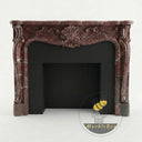 Marble mantelpiece | Ornate carved Rococo | Height 47 Inch | Rosso Levanto