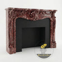Marble mantelpiece | Ornate carved Rococo | Height 47 Inch | Rosso Levanto