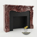 Marble mantelpiece | Ornate carved Rococo | Height 47 Inch | Rosso Levanto