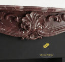Marble mantelpiece | Ornate carved Rococo | Height 47 Inch | Rosso Levanto