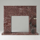 Marble fireplace hearth | fluted modern surround | 59 Inch Width | Rosso Levanto