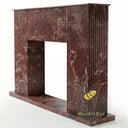 Marble fireplace hearth in Rosso Levanto - Image 4