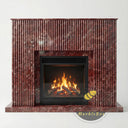 Marble fireplace hearth in Rosso Levanto - Image 5
