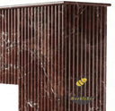 Marble fireplace hearth in Rosso Levanto - Image 6