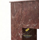 Marble fireplace hearth | fluted modern surround | 59 Inch Width | Rosso Levanto