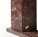Marble fireplace hearth in Rosso Levanto - Image 8
