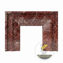 Marble fire place | Stepped Geometric Frame | Width 59" | Rosso Levanto