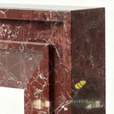 Marble fire place | Stepped Geometric Frame | Width 59" | Rosso Levanto