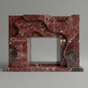 Marble mantelpiece | Abstract wave design | 59 Inch Width | Rosso Levanto