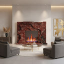 Marble mantelpiece | Abstract wave design | 59 Inch Width | Rosso Levanto