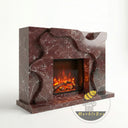 Marble mantelpiece | Abstract wave design | 59 Inch Width | Rosso Levanto