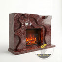 Marble mantelpiece | Abstract wave design | 59 Inch Width | Rosso Levanto