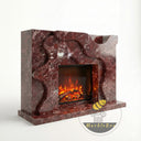 Marble mantelpiece | Abstract wave design | 59 Inch Width | Rosso Levanto