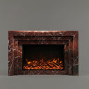 Custom Marble fireplace surround | Modern stepped design | 59 Inch Width | Rosso Levanto