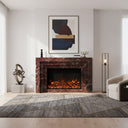 Custom Marble fireplace surround in Rosso Levanto - Image 2