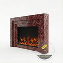 Custom Marble fireplace surround in Rosso Levanto - Image 4