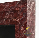 Custom Marble fireplace surround | Modern stepped design | 59 Inch Width | Rosso Levanto