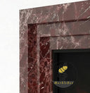 Custom Marble fireplace surround | Modern stepped design | 59 Inch Width | Rosso Levanto