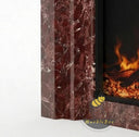 Custom Marble fireplace surround | Modern stepped design | 59 Inch Width | Rosso Levanto