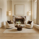 Marble fireplace mantel Calacatta Viola curvy Rococo style