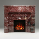 Custom Marble fireplace | Rich Red Veining | 55.12 Inch Width | Rosso Levanto