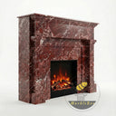 Custom Marble fireplace | Rich Red Veining | 55.12 Inch Width | Rosso Levanto